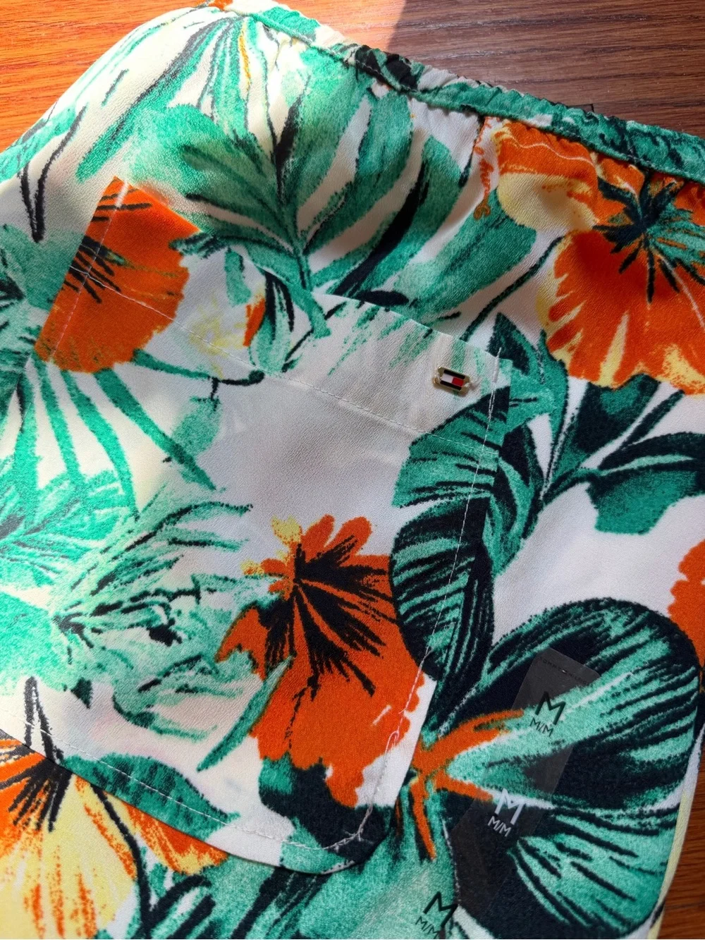 NWOT TOMMY HILFIGER Tropical Floral Wide-Leg Pants - Orange & Green / Size M